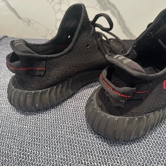 Black and Red Yeezy Boost 350 Sneakers