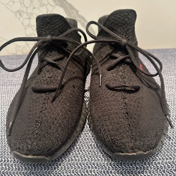Black and Red Yeezy Boost 350 Sneakers