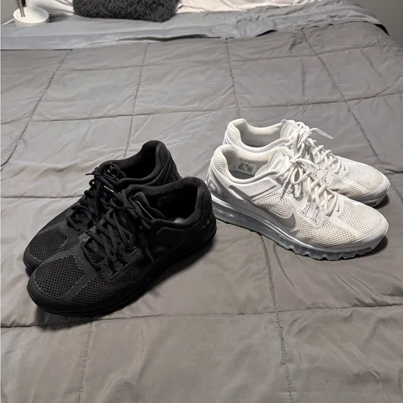 Black and White Air Max Sneakers