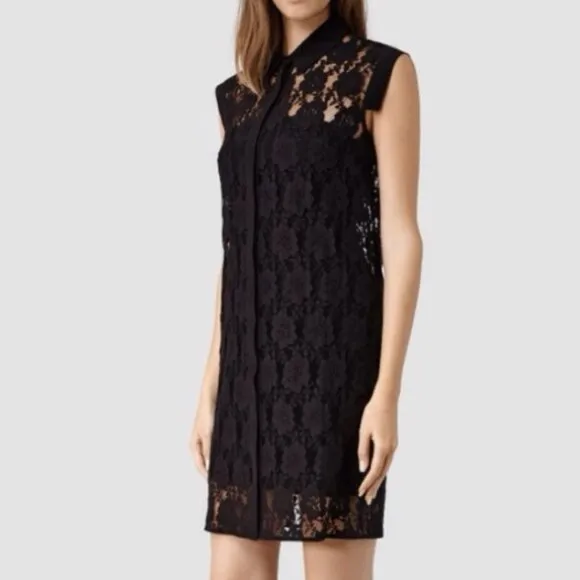 Black Lace Allsaints Nya Dress