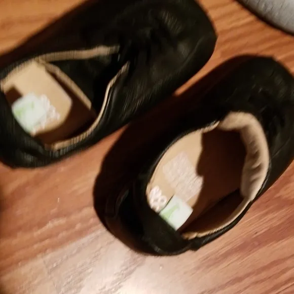 Black tip toey Joey leather shoes 12-18mo