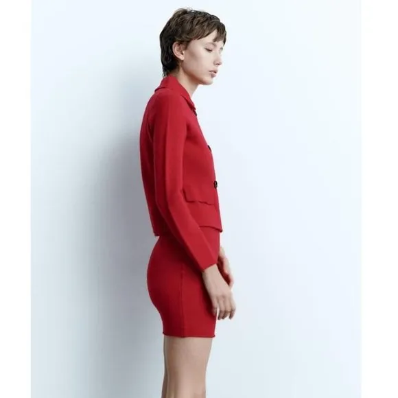 BLOGGER'S FAVE! Zara Red Wool Blazer Jacket NWT