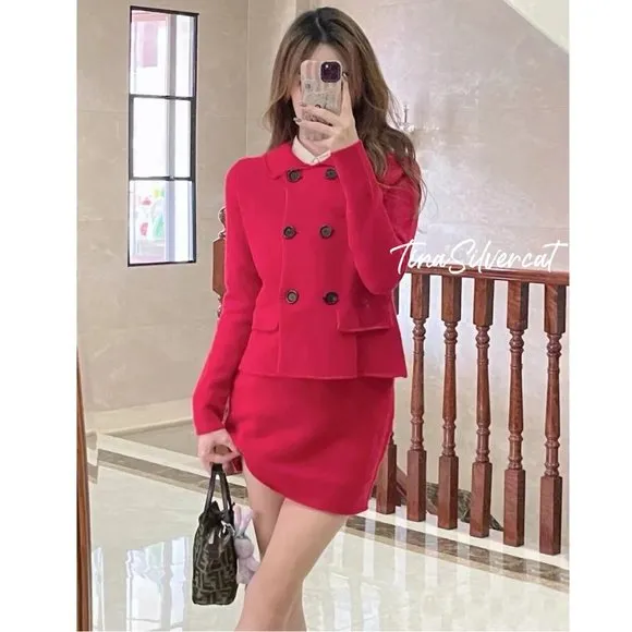 BLOGGER'S FAVE! Zara Red Wool Blazer Jacket NWT