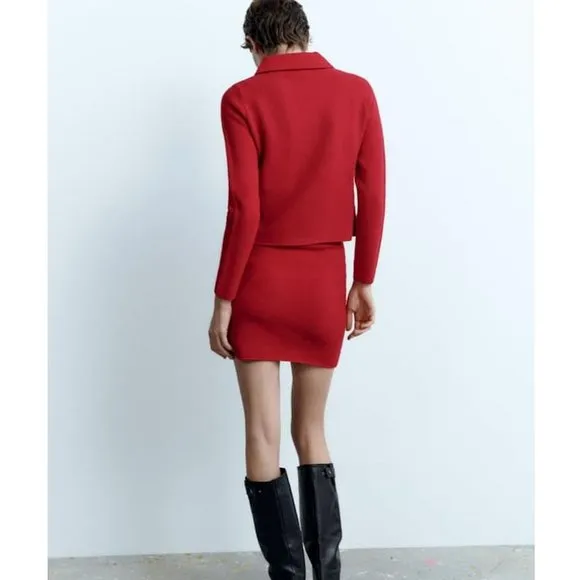 BLOGGER'S FAVE! Zara Red Wool Blazer Jacket NWT