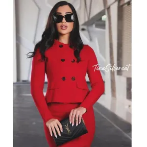 BLOGGER'S FAVE! Zara Red Wool Blazer Jacket NWT