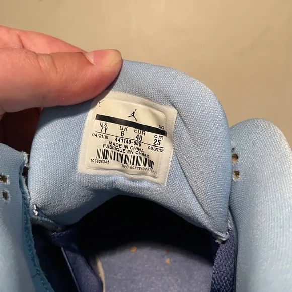 Blue and Orange Jordan retro 5 Sneakers with Patterned Accents