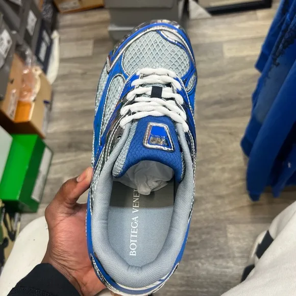 Blue and Silver Sneakers