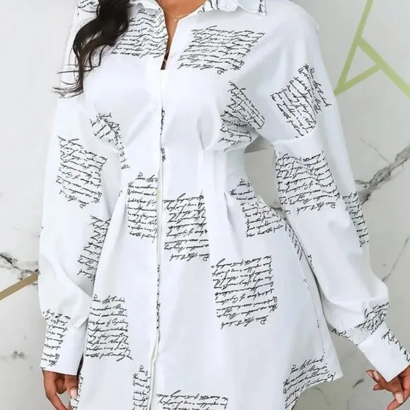 Blue letter print dress
