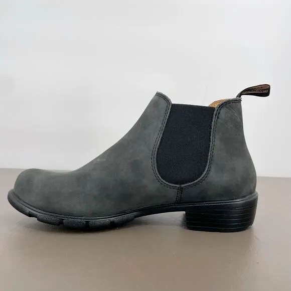 Blundstone #1971 Rustic Black Leather Dark Gray Low Chelsea Style Ankle Boots 9