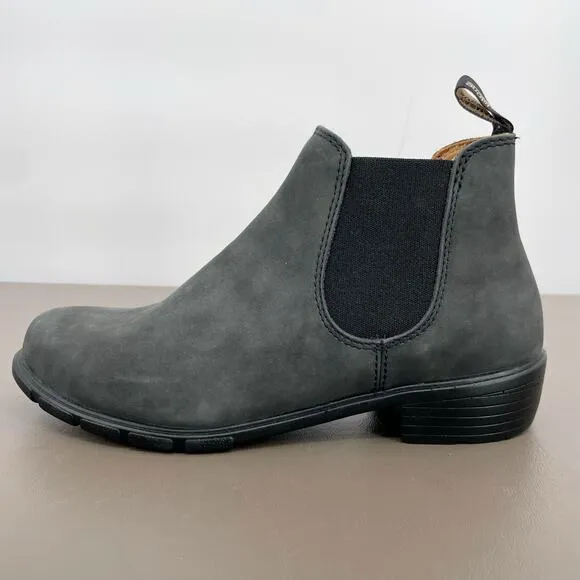 Blundstone #1971 Rustic Black Leather Dark Gray Low Chelsea Style Ankle Boots 9