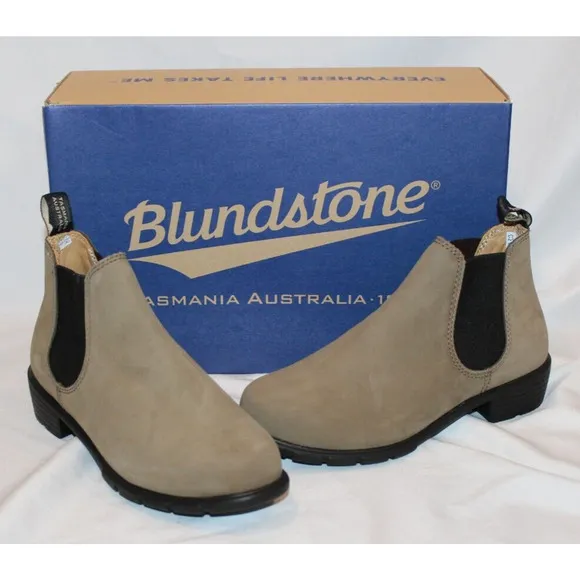 Blundstone 1974 Ankle Women Suede‎ Stone Nubuck Heeled Chelsea Boots NIB