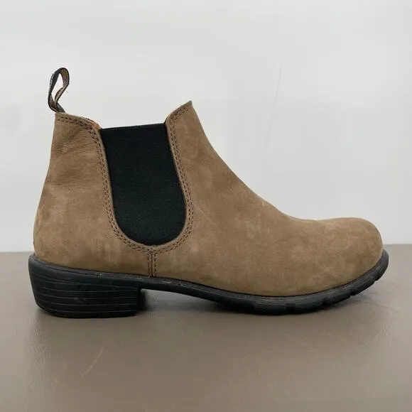 Blundstone #1974 Stone Nubuck Leather Light Tan Low Chelsea Style Ankle Boots 8