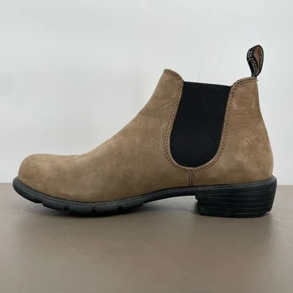 Blundstone #1974 Stone Nubuck Leather Light Tan Low Chelsea Style Ankle Boots 8