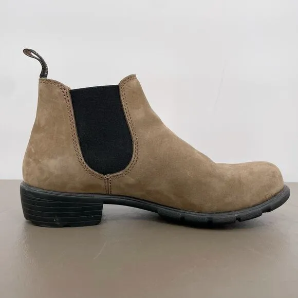 Blundstone #1974 Stone Nubuck Leather Light Tan Low Chelsea Style Ankle Boots 8