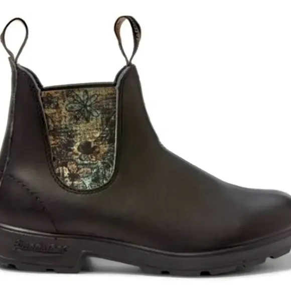 Blundstone 2201 Black Chelsea Boots Floral Fern Elastic - Women’s 9.5 / UK 6.5