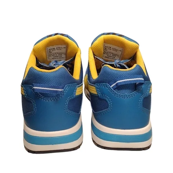 BNWOT PUMA® Safety Kickflip Low SD Composite Toe Shoe, 12, Blue/White/Yellow