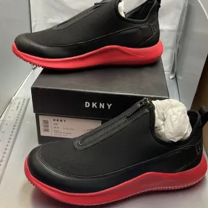 BNWT DKNY Men’s sneaker zipper/slip on sneakers size 8 Black/Red