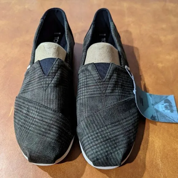 Bnwt!!!Toms shoes dusty olive brushed glen plaid