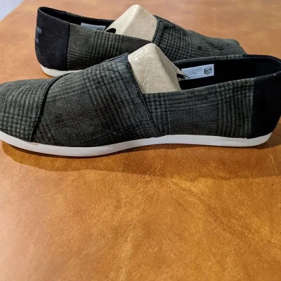 Bnwt!!!Toms shoes dusty olive brushed glen plaid