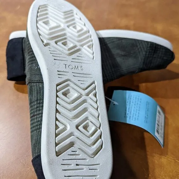 Bnwt!!!Toms shoes dusty olive brushed glen plaid