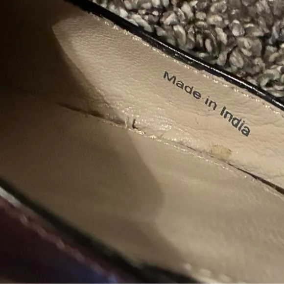 Boden Leather Point Toe Bar Flatts D’Orsay Neutral Dress Shoe EU 41 US 9.5 India