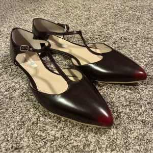 Boden Leather Point Toe Bar Flatts D’Orsay Neutral Dress Shoe EU 41 US 9.5 India