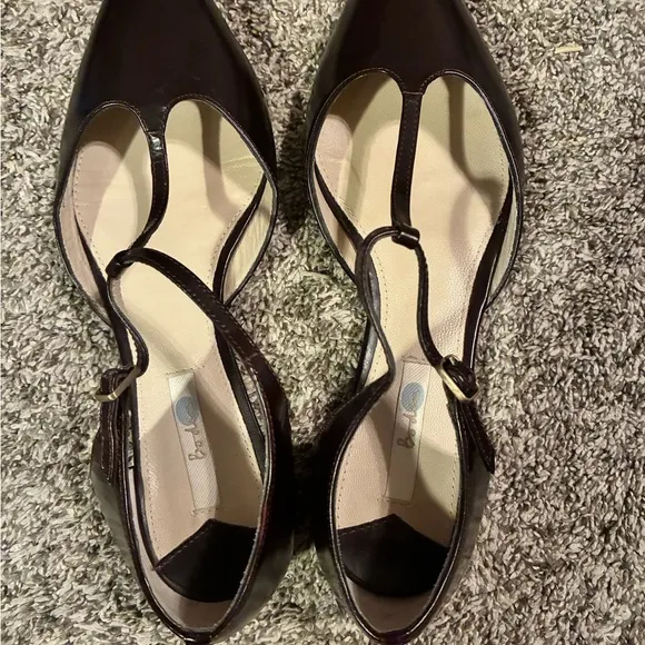 Boden Leather Point Toe Bar Flatts D’Orsay Neutral Dress Shoe EU 41 US 9.5 India