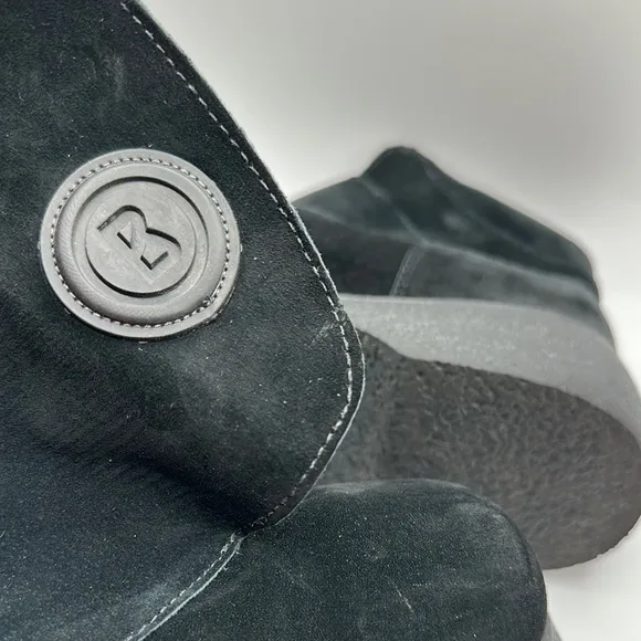 Bogner Sz 9 Black Suede Winter Boots with Platform Sole