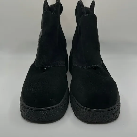 Bogner Sz 9 Black Suede Winter Boots with Platform Sole