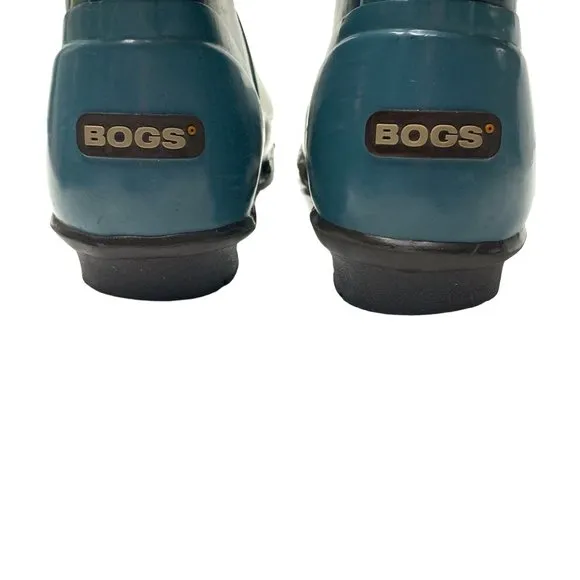 BOGS Becca Teal Swirl Print Fleece Lined Mid‎ Calf Boots