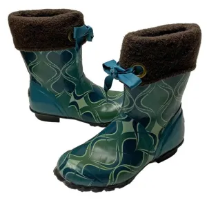BOGS Becca Teal Swirl Print Fleece Lined Mid‎ Calf Boots