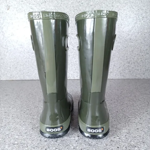 BOGS Rainboot Dark Hunter Green Kids Waterproof Shoes