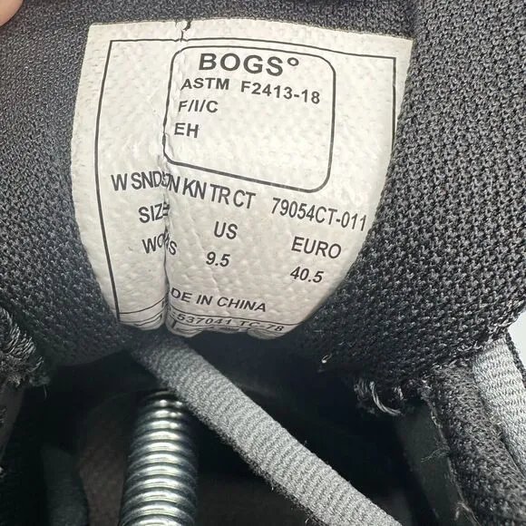 Bogs Sandstone Knit Low TR Composite Safety Toe Women's 9.5 Dark Gray Work Shoes