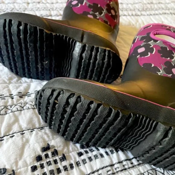 Bogs Toddler Girls Grasp Floral Waterproof Insulated Rain Boots