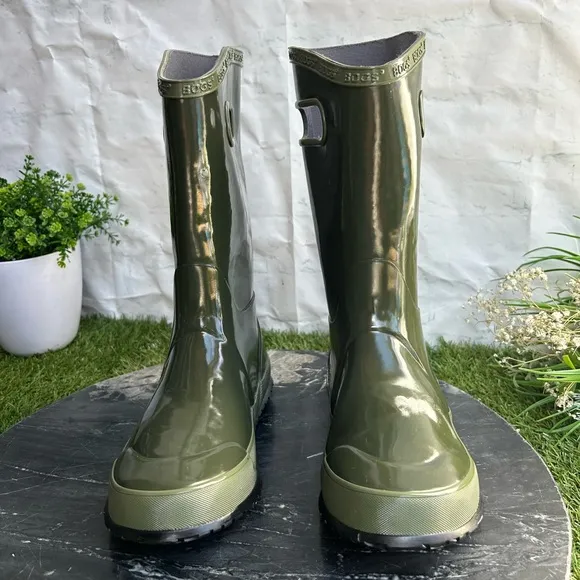 BOGSRAINBOOT DARKGREEN - KIDS size 3 new unisex