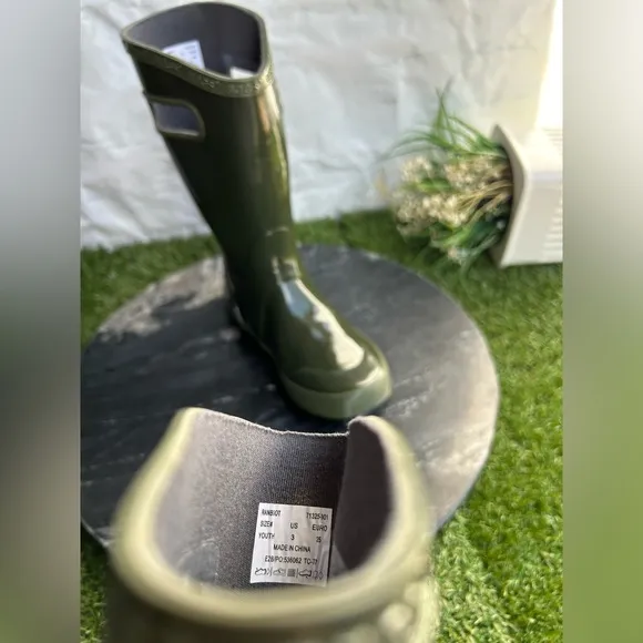 BOGSRAINBOOT DARKGREEN - KIDS size 3 new unisex