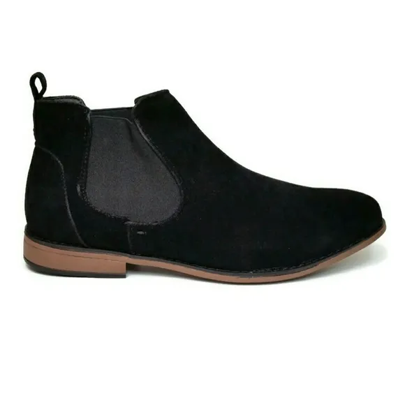 BoohooMAN Men's Black Faux Suede Kanye Chelsea Boots Shoes Size 9 US NEW