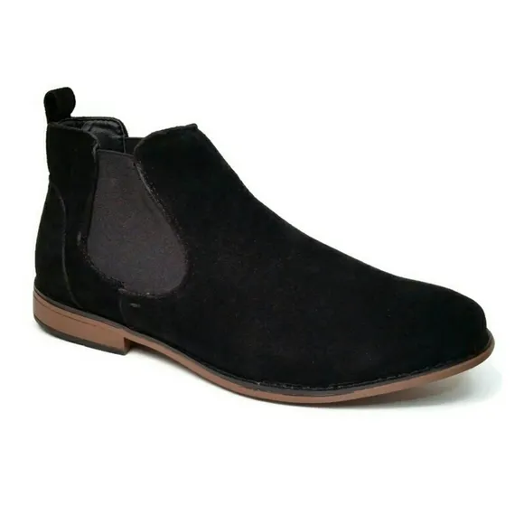BoohooMAN Men's Black Faux Suede Kanye Chelsea Boots Shoes Size 9 US NEW