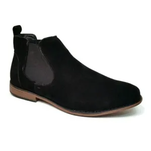 BoohooMAN Men's Black Faux Suede Kanye Chelsea Boots Shoes Size 9 US NEW
