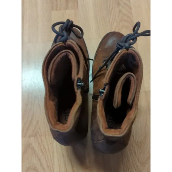 Born Gosford Boots Womens 8.5 M Brown Suede Lace Up Tie Heel F55326
