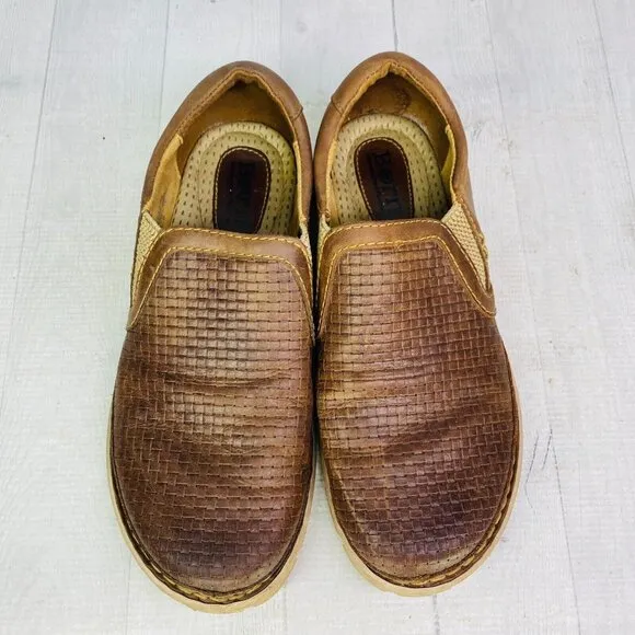 Born Hand Crafted Footwear SAWYER Brown Leather Comfort Shoes Size 8.5 M EU 41
