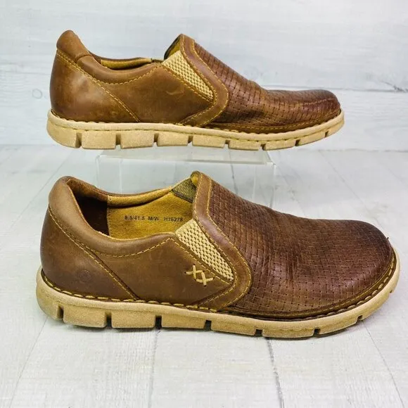 Born Hand Crafted Footwear SAWYER Brown Leather Comfort Shoes Size 8.5 M EU 41