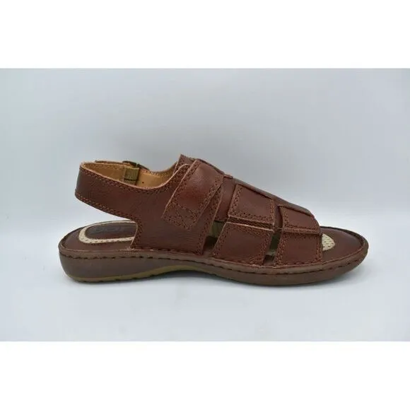 Born Mens Size 12 Miguel Full Grain Leather Dark Tan Bourban Sandals Shoes