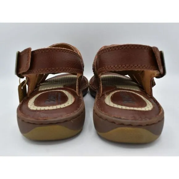 Born Mens Size 12 Miguel Full Grain Leather Dark Tan Bourban Sandals Shoes
