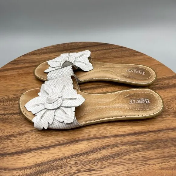 BORN Size 9 M Mia White Flower Leather Sandals CQB18