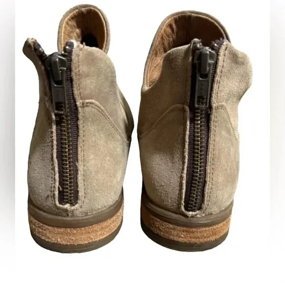 Born Suede Ankle Boots, Size 6.5 / 37, Tan Natural Booties, Born Arula Shoes