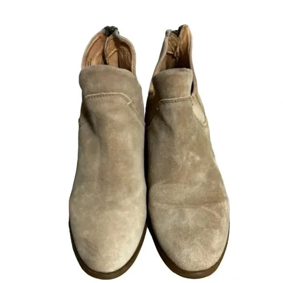 Born Suede Ankle Boots, Size 6.5 / 37, Tan Natural Booties, Born Arula Shoes