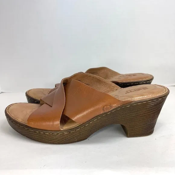 Born Women’s Coney Brown Leather Sandals Size 11M