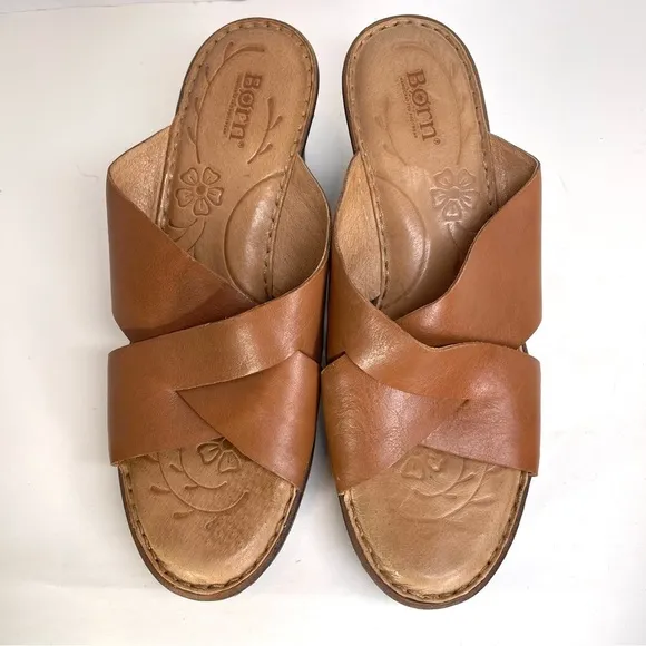 Born Women’s Coney Brown Leather Sandals Size 11M