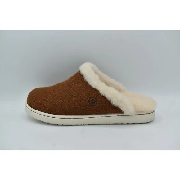 Born Womens Size 7 Zoe Brown Wool Slip On Slippers Shoes
